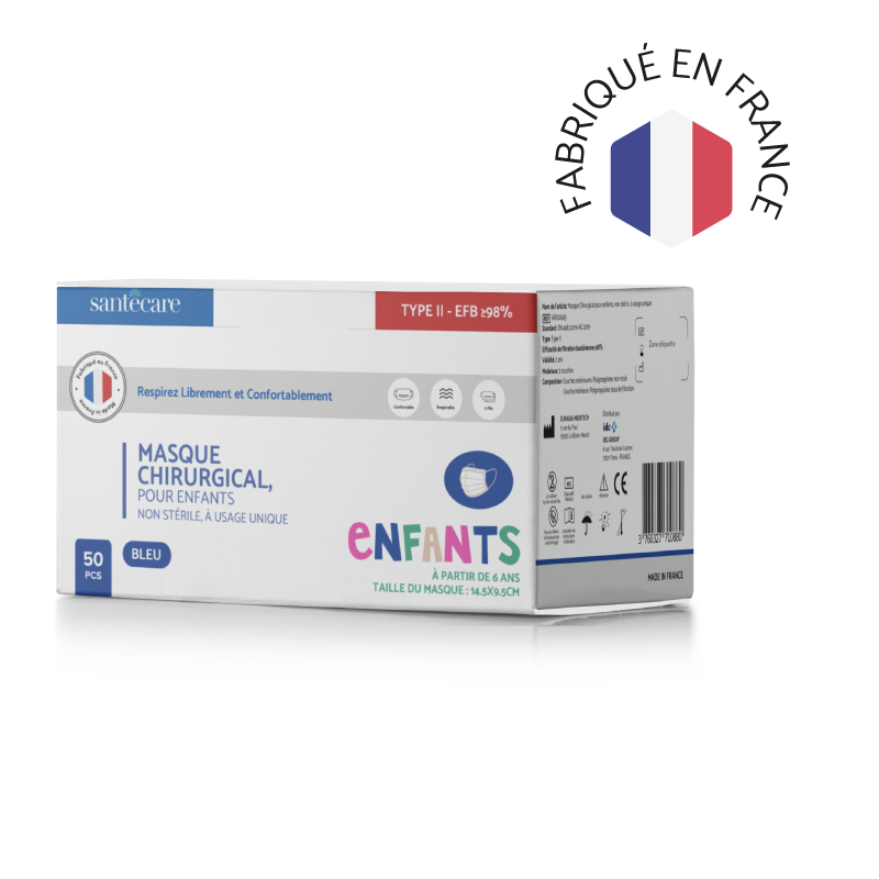 Masques chirurgicaux bleus, made in France
